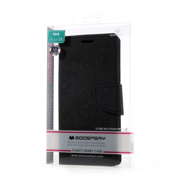 MERCURY GOOSPERY Fancy Diary Leather Wallet Case for Samsung Galaxy S8 - Black-9