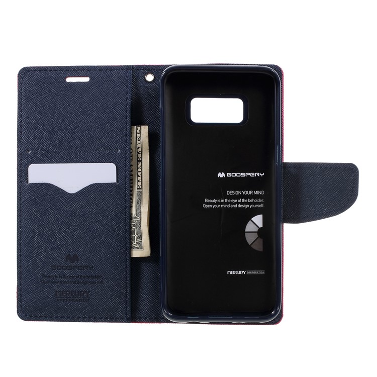 MERCURY GOOSPERY Contrast Color Leather Flip Case for Samsung Galaxy S8 - Rose-6