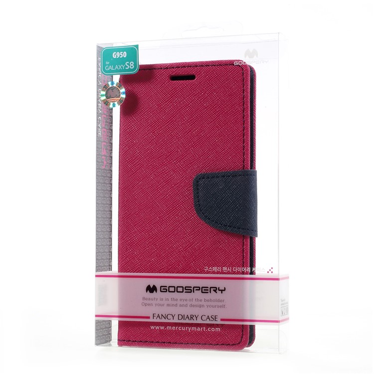 MERCURY GOOSPERY Contrast Color Leather Flip Case for Samsung Galaxy S8 - Rose-7