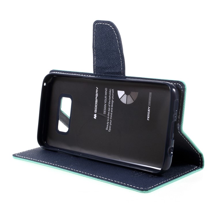 MERCURY GOOSPERY PU Leather Wallet Phone Case for Samsung Galaxy S8 - Cyan-4