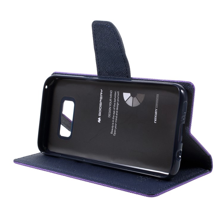 MERCURY GOOSPERY Leather Magnetic Wallet Cover for Samsung Galaxy S8 - Purple-4
