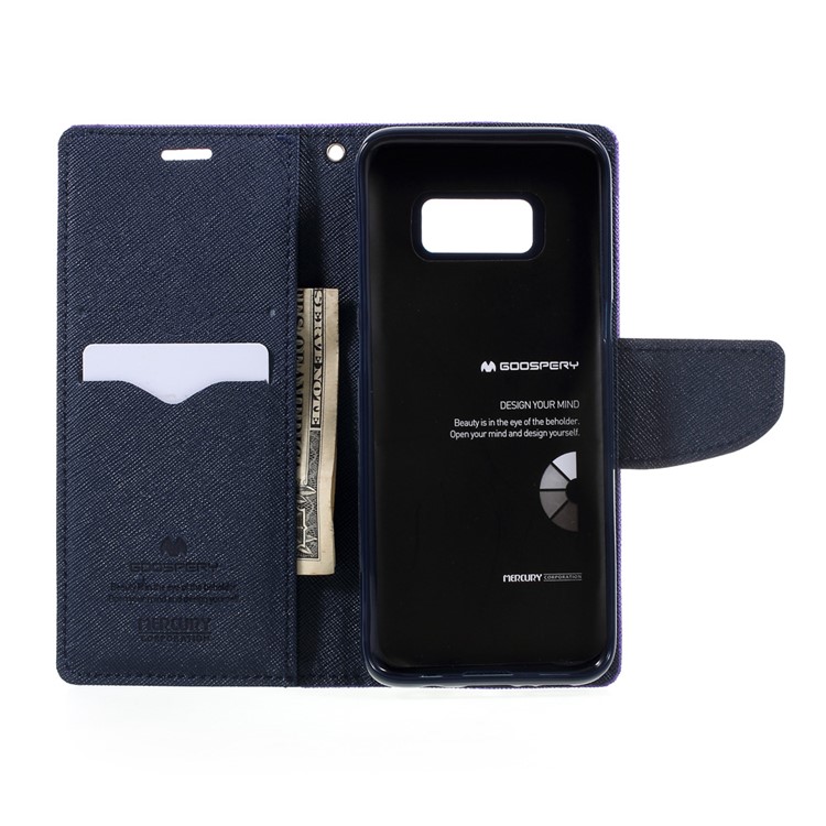 MERCURY GOOSPERY Leather Magnetic Wallet Cover for Samsung Galaxy S8 - Purple-6
