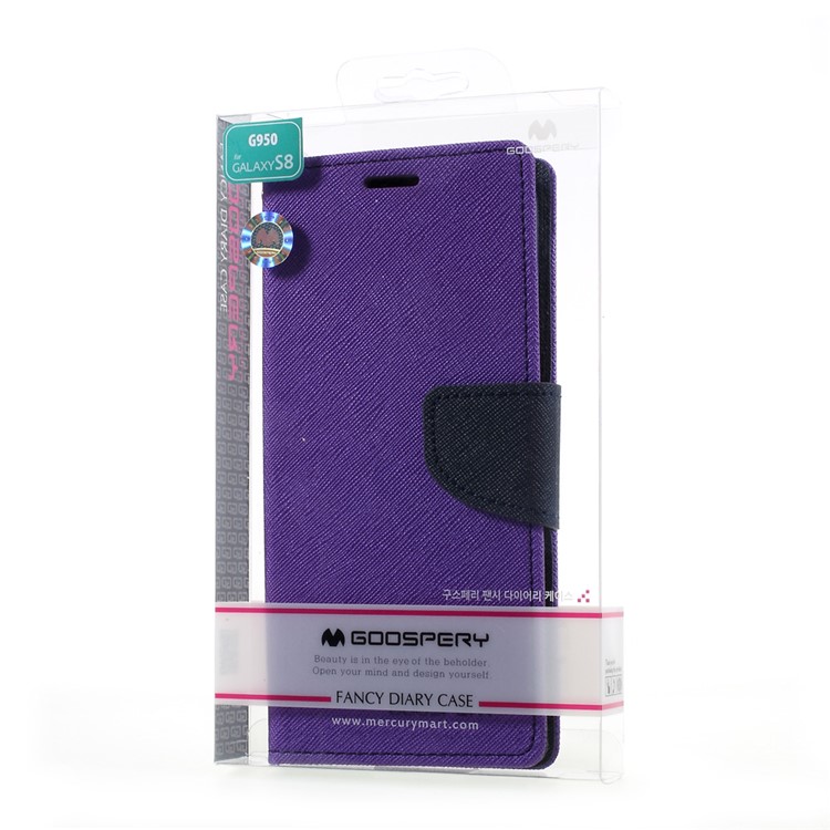 MERCURY GOOSPERY Leather Magnetic Wallet Cover for Samsung Galaxy S8 - Purple-7
