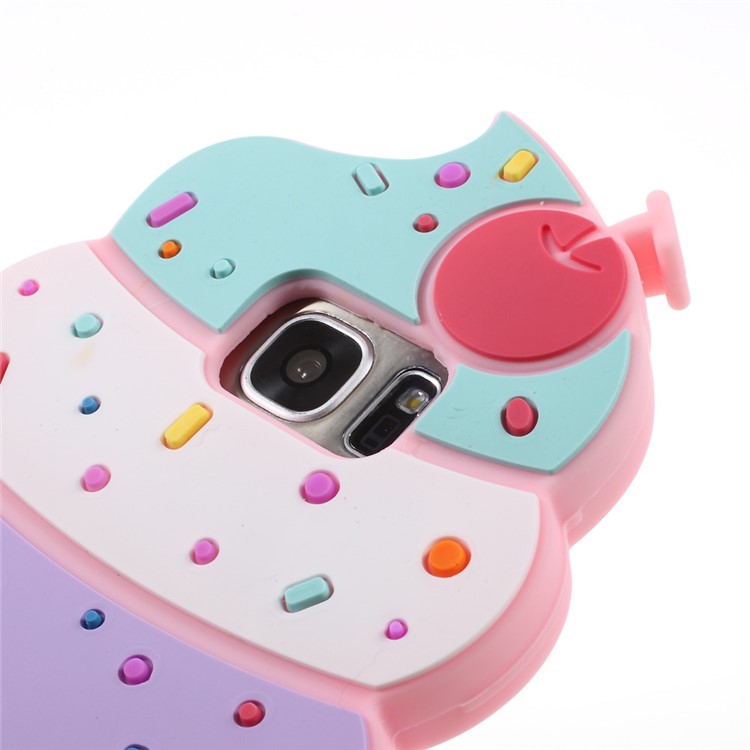 3D Cherry Ice Cream Silicone Mobile Case for Samsung Galaxy S7 G930 - Pink-4