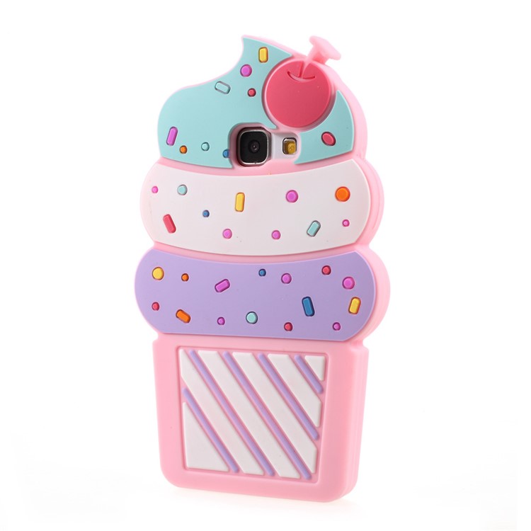 3D Cherry Ice Cream Silicone Phone Cover for Samsung Galaxy A3 A310 (2016) - Pink-2