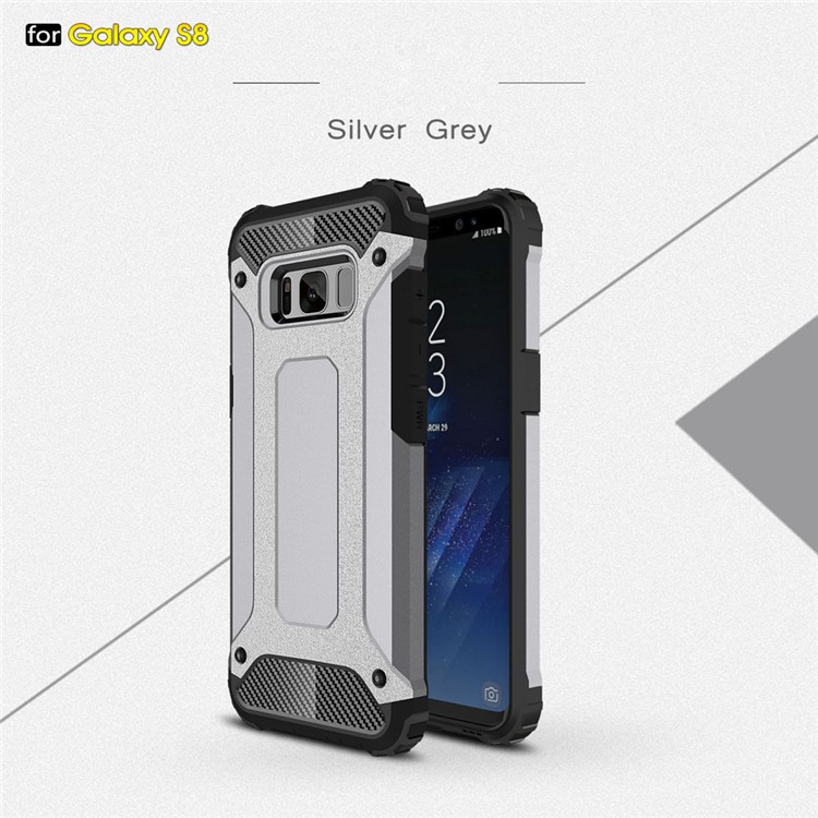 Защитный чехол пластиковый + тпу гибридный телефон чехол для samsung galaxy s8 - серый