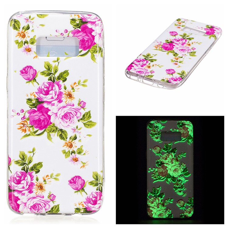 For Samsung Galaxy S8 Luminous IMD TPU Mobile Phone Case - Blooming Peonies-1
