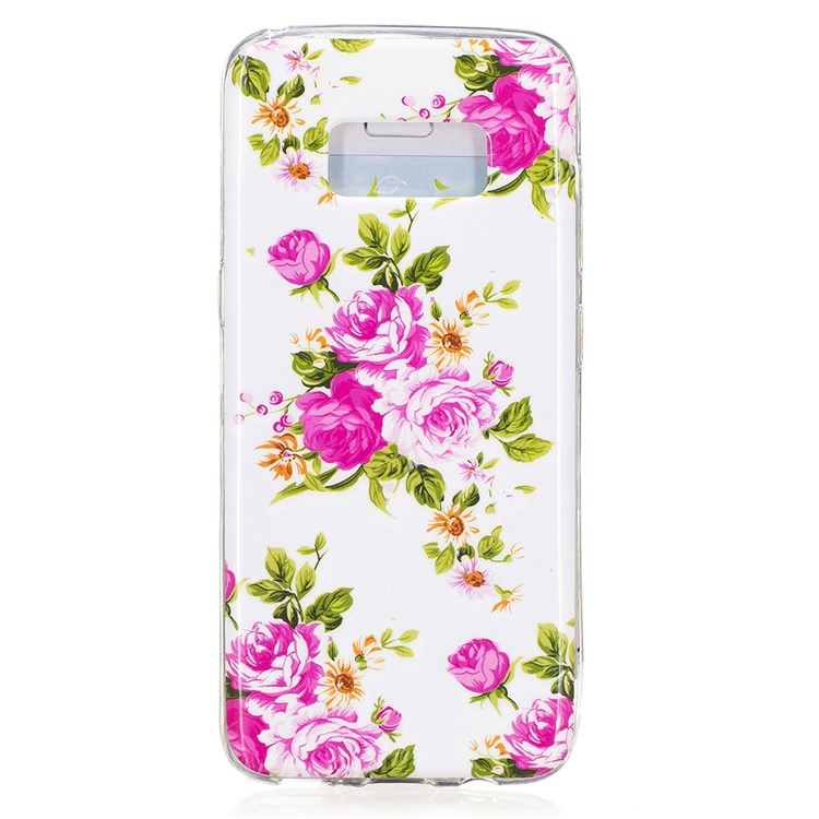 For Samsung Galaxy S8 Luminous IMD TPU Mobile Phone Case - Blooming Peonies-2