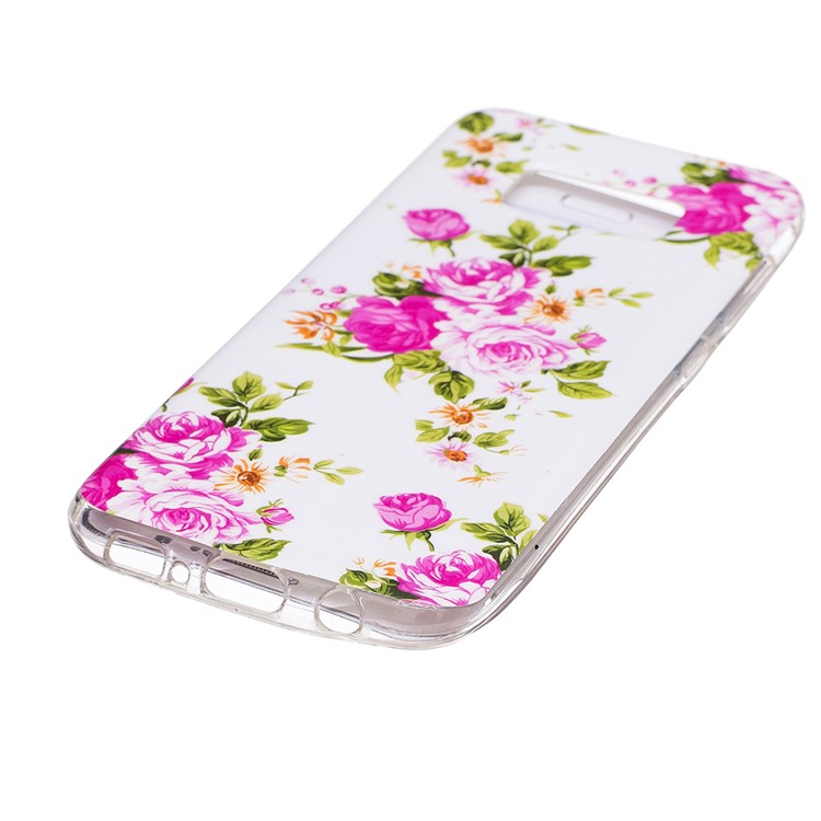 For Samsung Galaxy S8 Luminous IMD TPU Mobile Phone Case - Blooming Peonies-3