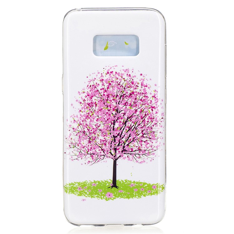 For Samsung Galaxy S8 Luminous IMD TPU Cell Phone Case Cover - Pink Flower Tree-2