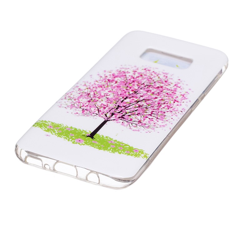 For Samsung Galaxy S8 Luminous IMD TPU Cell Phone Case Cover - Pink Flower Tree-3