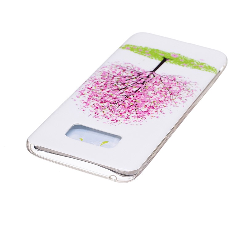 For Samsung Galaxy S8 Luminous IMD TPU Cell Phone Case Cover - Pink Flower Tree-4