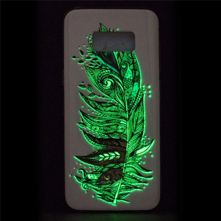 For Samsung Galaxy S8 Noctilucent IMD TPU Mobile Phone Case - Tribal Feather-5