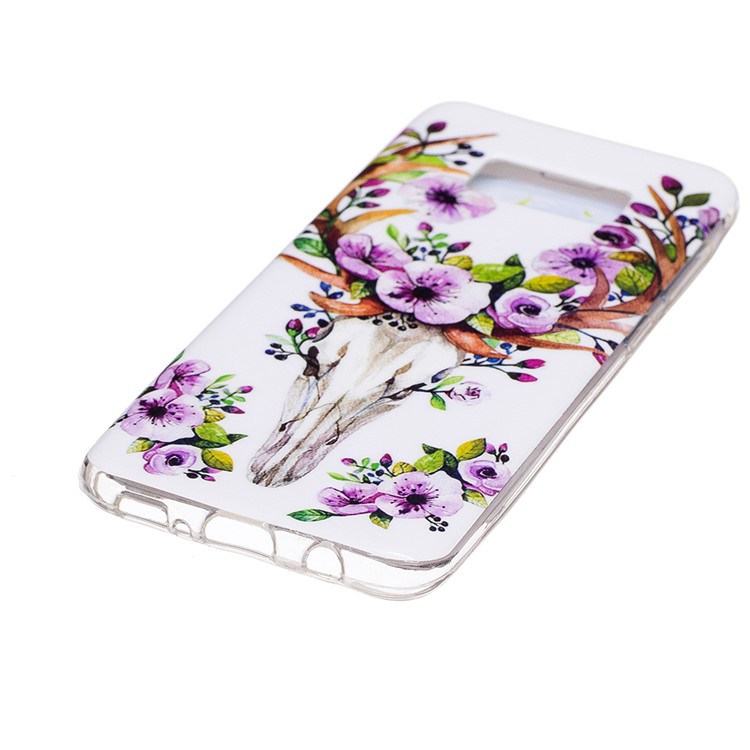 For Samsung Galaxy S8 Noctilucent IMD Soft TPU Phone Shell - Flowered Elk-3