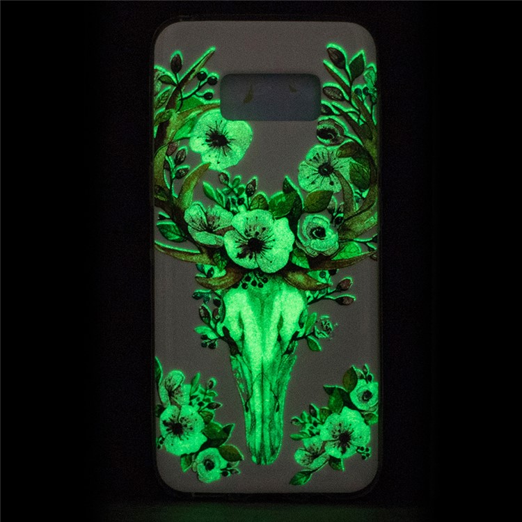 For Samsung Galaxy S8 Noctilucent IMD Soft TPU Phone Shell - Flowered Elk-5