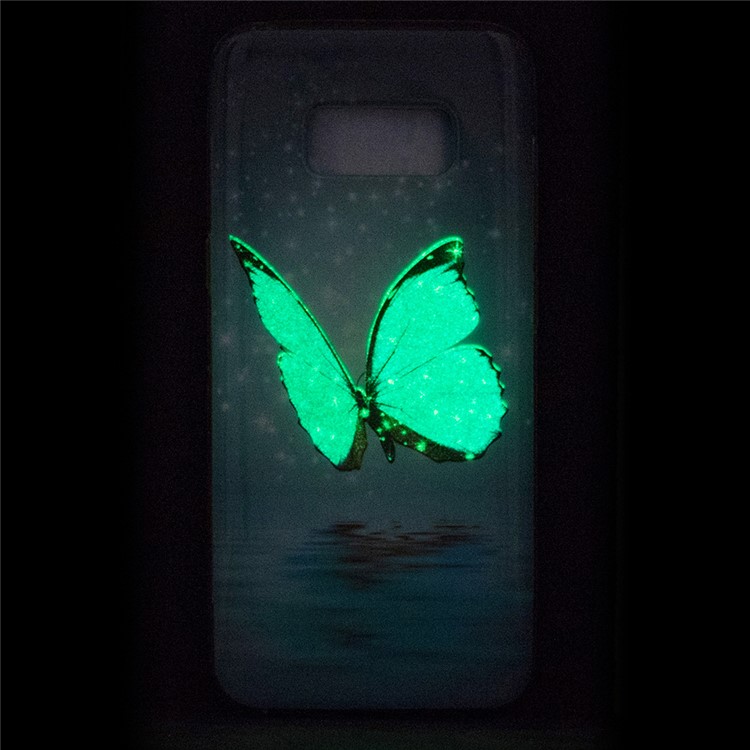For Samsung Galaxy S8 Luminous IMD Protective TPU Case Shell - Shining Blue Butterfly-5