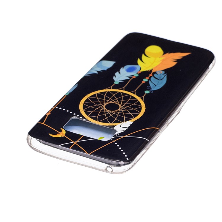 For Samsung Galaxy S8 Luminous IMD Jelly Case Cover - Feather Dreamcatcher-4