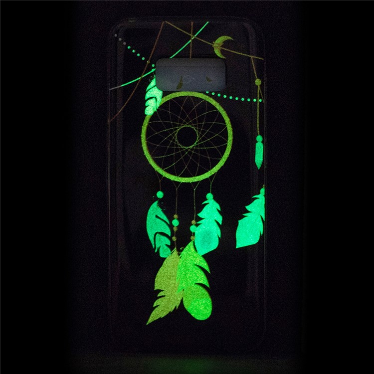 For Samsung Galaxy S8 Luminous IMD Jelly Case Cover - Feather Dreamcatcher-5