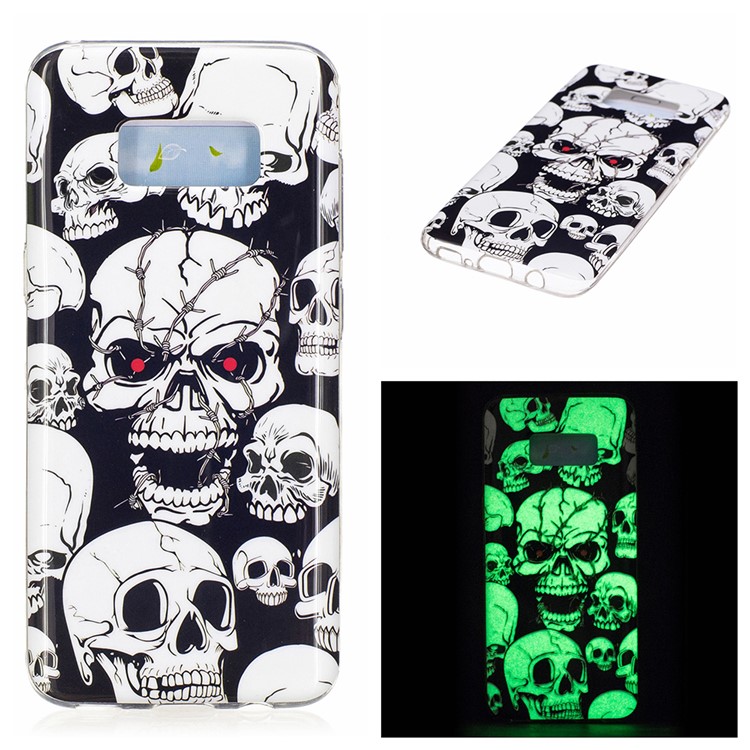 For Samsung Galaxy S8 Luminous IMD TPU Gel Case - Skulls-1