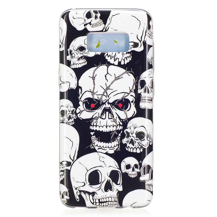 For Samsung Galaxy S8 Luminous IMD TPU Gel Case - Skulls-2