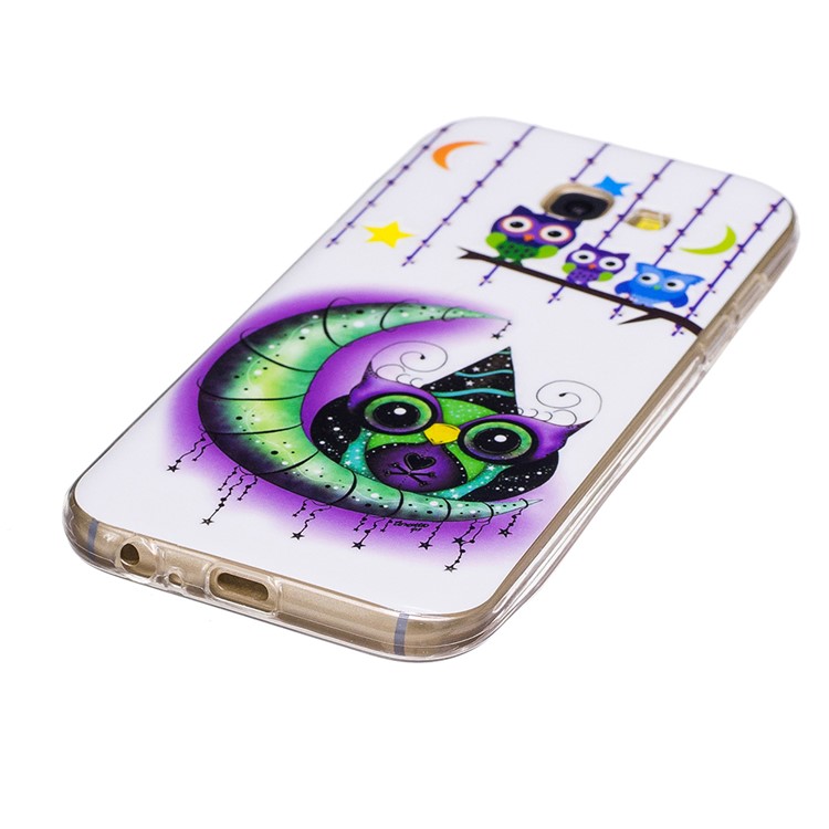 Noctilucent TPU Back Case for Samsung Galaxy A5 (2017) SM-A520F - Owls, Moon and Stars-3