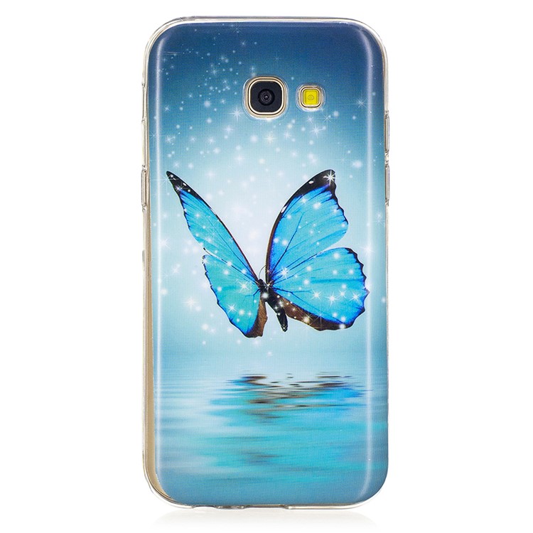 Noctilucent TPU Flexible Case for Samsung Galaxy A5 (2017) SM-A520F - Blue Butterfly-2