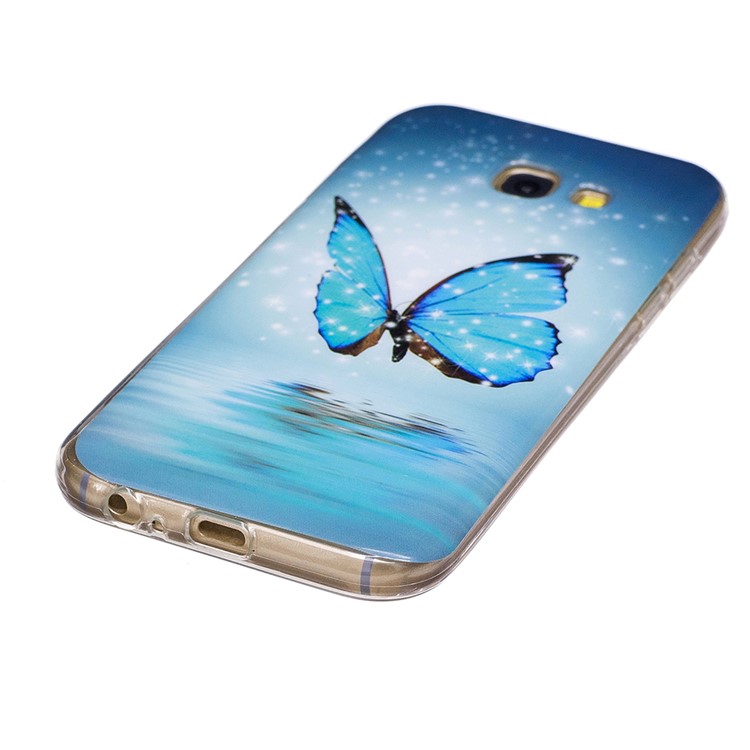 Noctilucent TPU Flexible Case for Samsung Galaxy A5 (2017) SM-A520F - Blue Butterfly-3