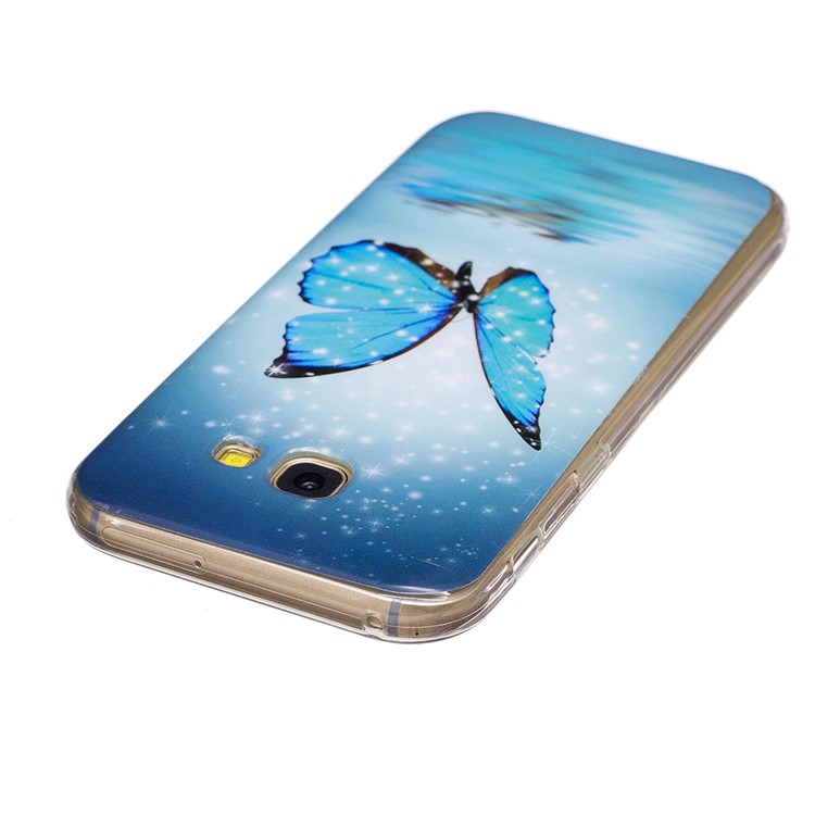 Noctilucent TPU Flexible Case for Samsung Galaxy A5 (2017) SM-A520F - Blue Butterfly-4