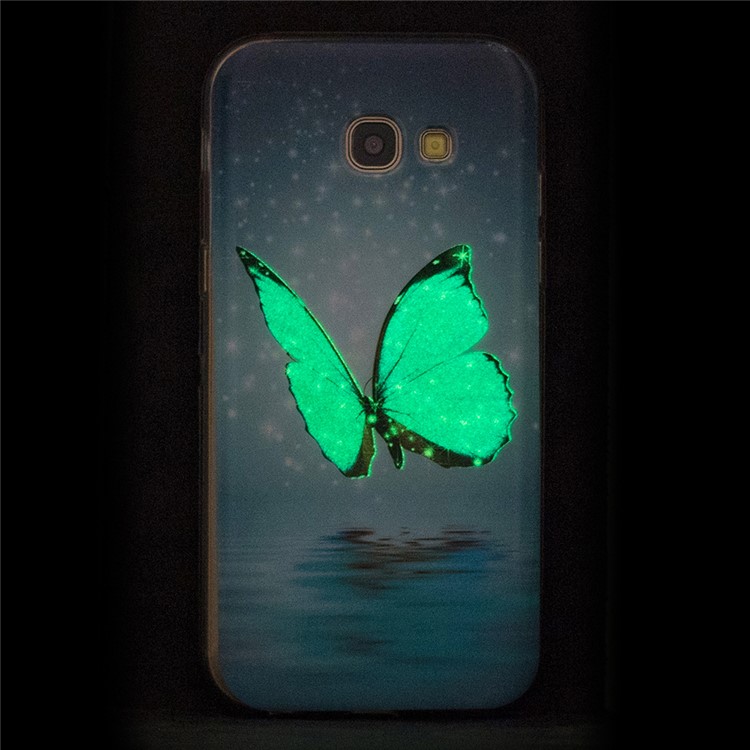 Noctilucent TPU Flexible Case for Samsung Galaxy A5 (2017) SM-A520F - Blue Butterfly-5