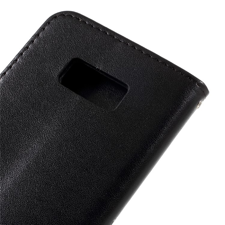 Imprinted Flora Butterflies Wallet Leather Protective Case for Samsung Galaxy S8 Plus - Black-9