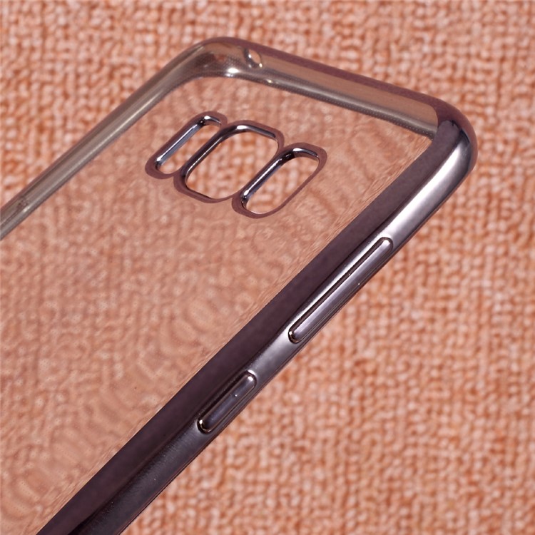 Electroplating Edge Clear TPU Shell for Samsung Galaxy S8 - Grey-3