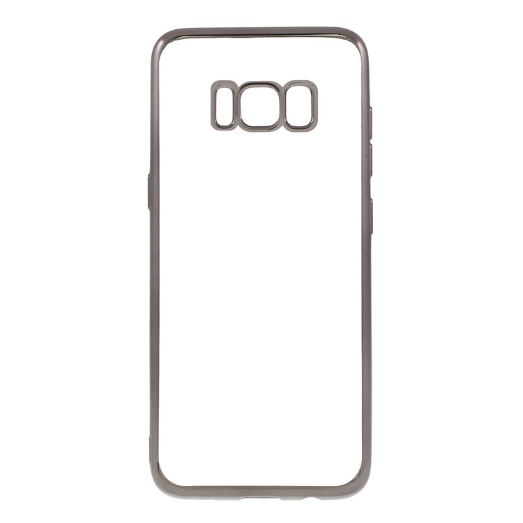 Electroplating Edge Clear TPU Shell for Samsung Galaxy S8 - Grey-4