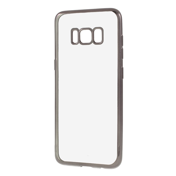 Electroplating Edge Clear TPU Shell for Samsung Galaxy S8 - Grey-5
