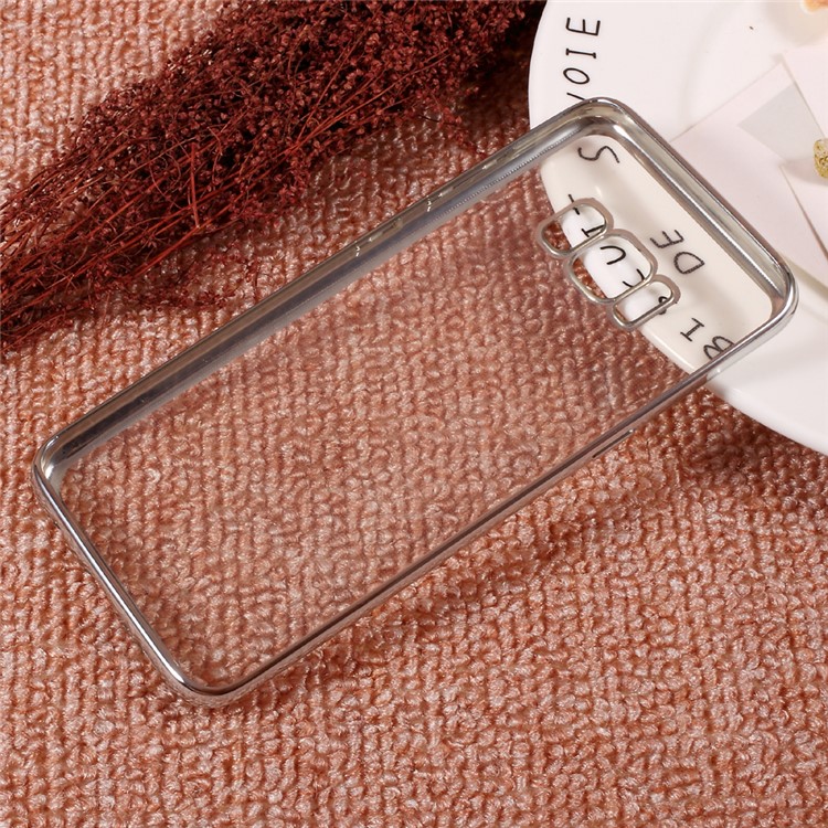 Electroplating Edge Clear TPU Phone Case for Samsung Galaxy S8 - Silver-2