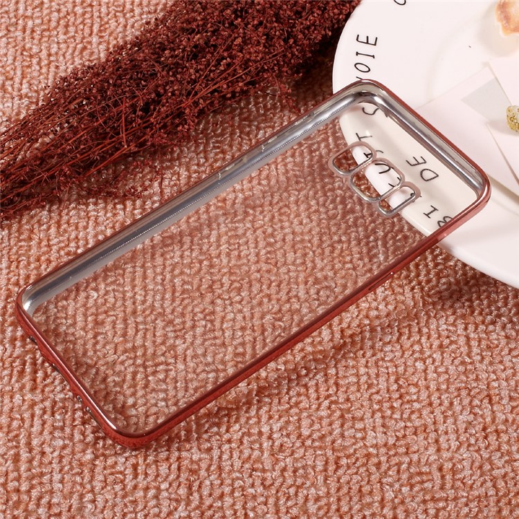 Electroplating Edge Clear Thin TPU Case for Samsung Galaxy S8 - Rose Gold-2