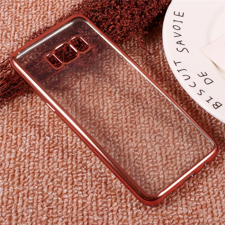 Electroplating Edge Clear Thin TPU Case for Samsung Galaxy S8 - Rose Gold-3
