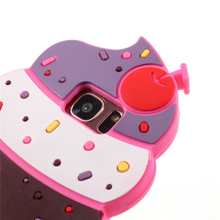 3D Cherry Ice Cream Silicone Mobile Phone Case for Samsung Galaxy S7 edge SM-G935 - Rose-4