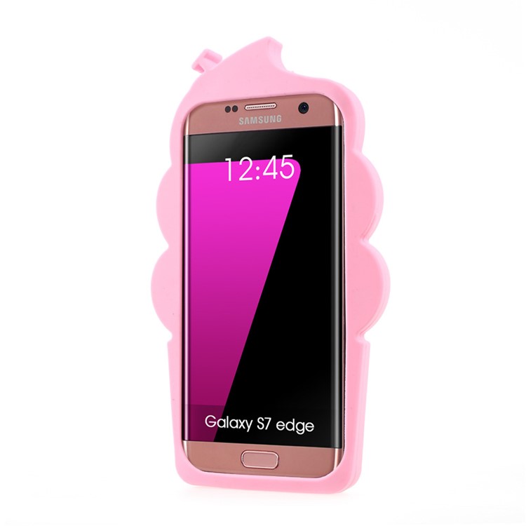 3D Cherry Ice Cream Silicone Phone Shell for Samsung Galaxy S7 edge SM-G935 - Pink-3