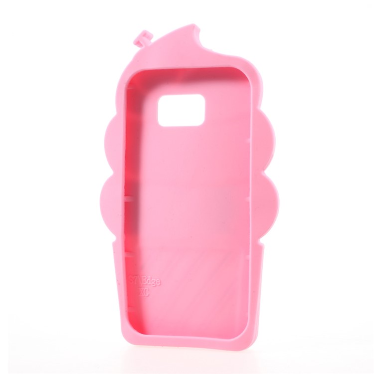 3D Cherry Ice Cream Silicone Phone Shell for Samsung Galaxy S7 edge SM-G935 - Pink-4