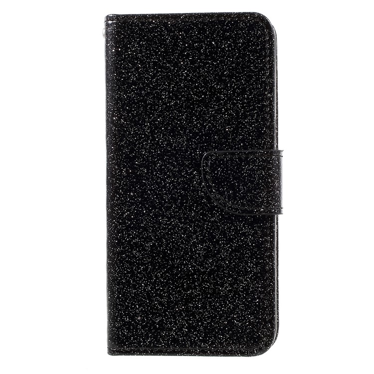 Glittery Smooth Leather Wallet Cell Phone Cover for Samsung Galaxy S8 - Black-3