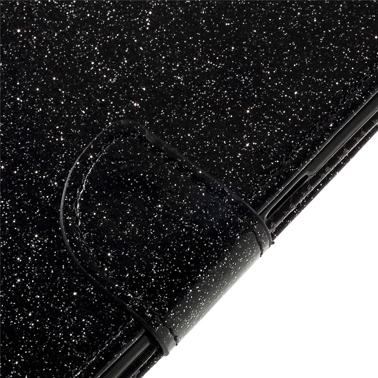 Glittery Smooth Leather Wallet Cell Phone Cover for Samsung Galaxy S8 - Black-6