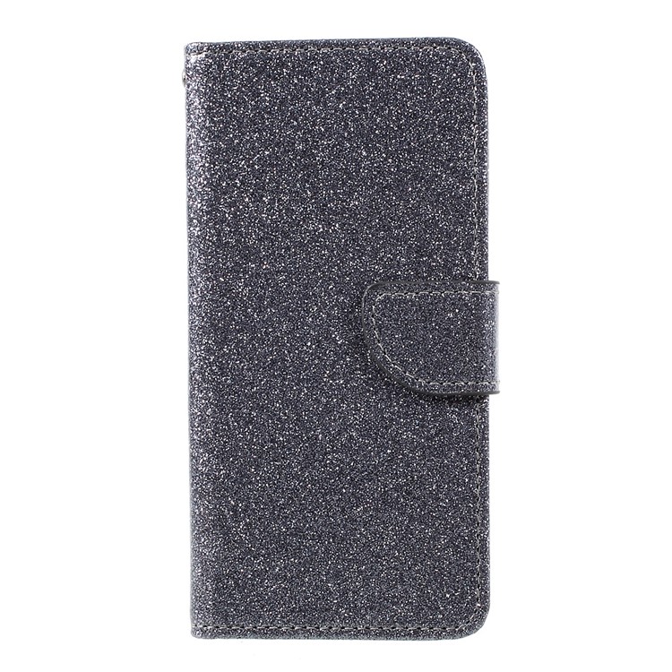 Smooth Glitter PU Leather Stand Cover with Wallet Slots for Samsung Galaxy S8 - Grey-3