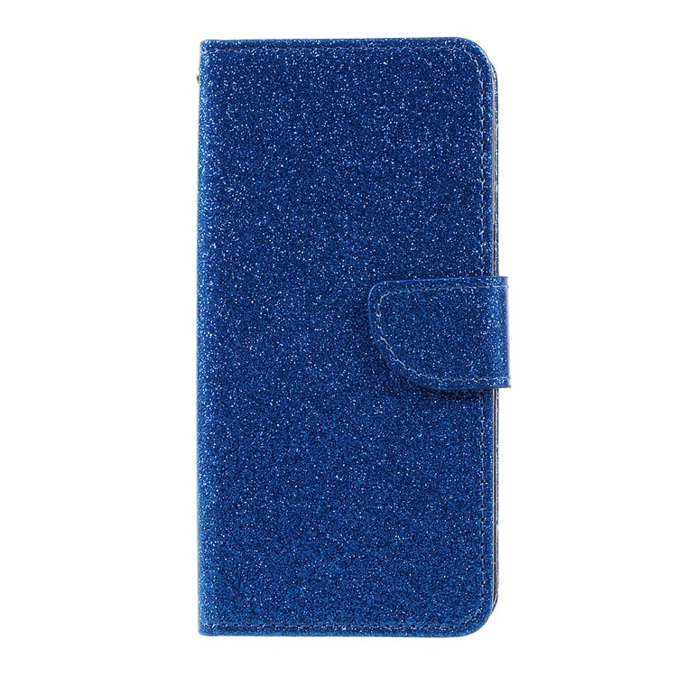 Glittery Smooth PU Leather Card Slots Case Stand for Samsung Galaxy S8 - Blue-3