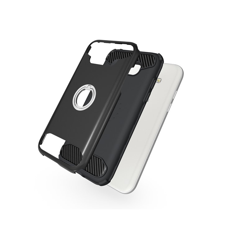 Metal Ring Holder Kickstand PC + TPU Hybrid Case for Samsung Galaxy A5 (2017) A520 - Black-3