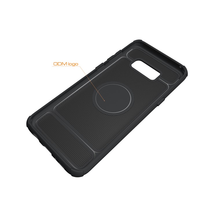 For Samsung Galaxy S8 Plus G955 Metal Ring Holder Kickstand PC + TPU Hybrid Phone Case - Black-8