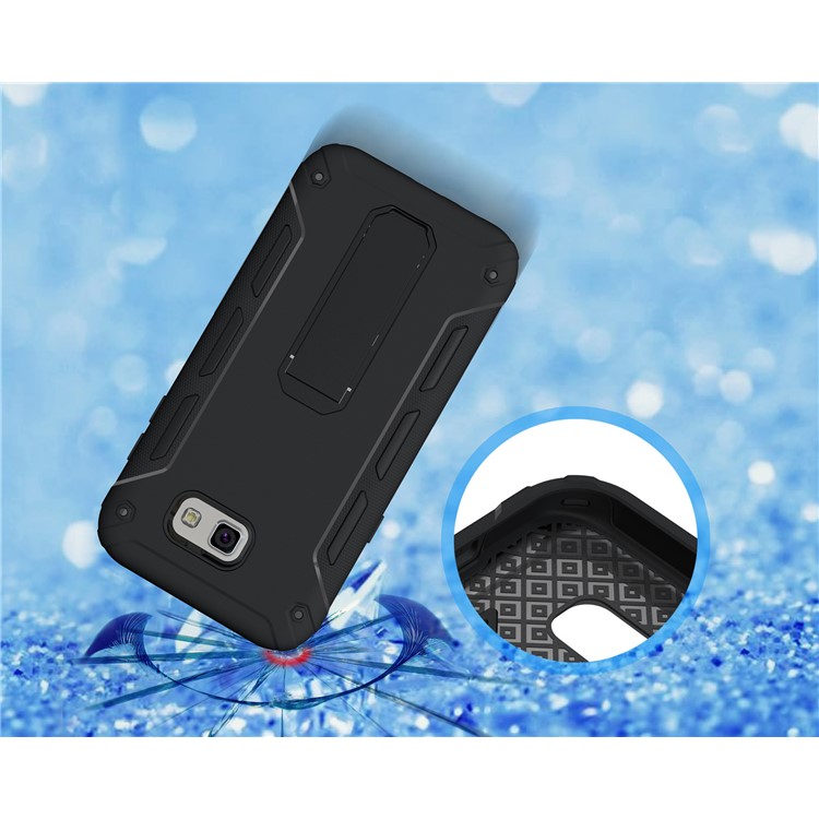 For Samsung Galaxy J3 Emerge/J3 Prime/J3 (2017) Kickstand PC + TPU Mobile Case - Black-7