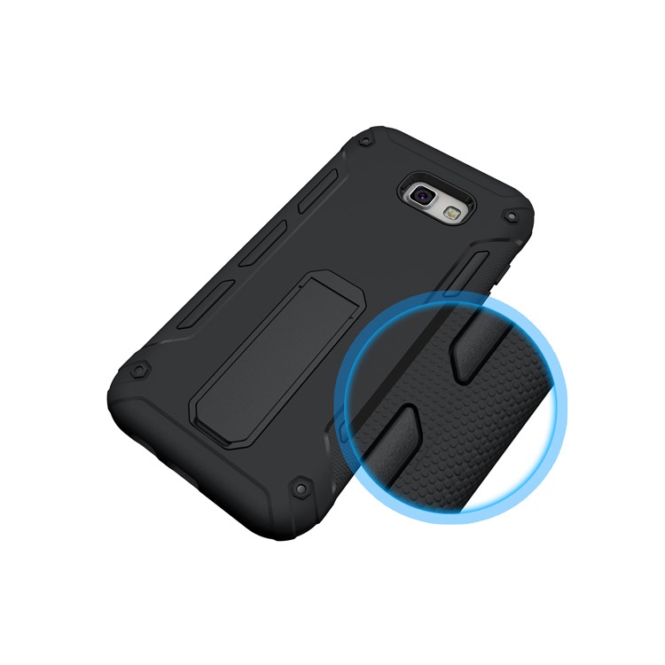 For Samsung Galaxy J3 Emerge/J3 Prime/J3 (2017) Kickstand PC + TPU Mobile Case - Black-9