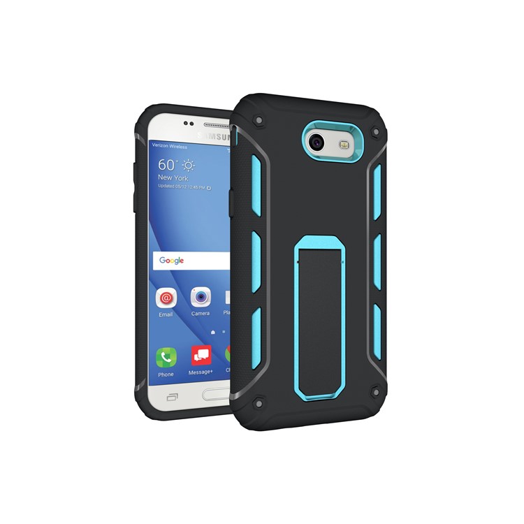 Kickstand PC + TPU Hybrid Case Mobile Accessory for Samsung Galaxy J3 Emerge/J3 Prime/J3 (2017) - Blue-2