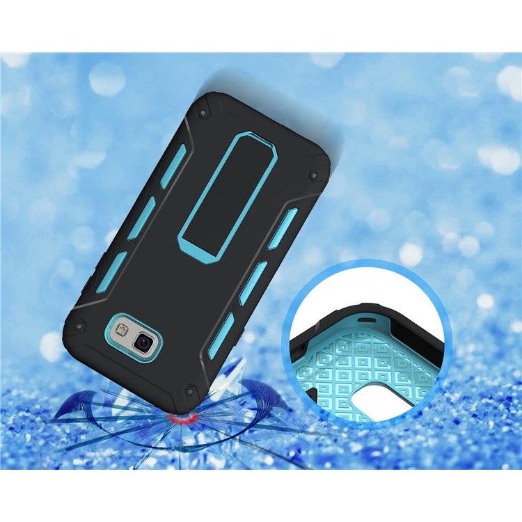 Kickstand PC + TPU Hybrid Case Mobile Accessory for Samsung Galaxy J3 Emerge/J3 Prime/J3 (2017) - Blue-3