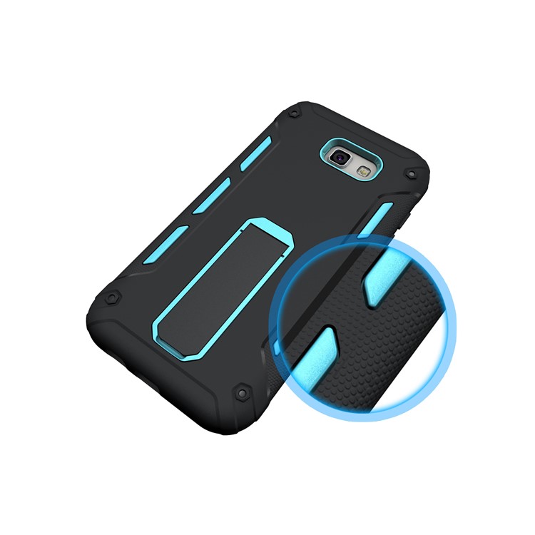 Kickstand PC + TPU Hybrid Case Mobile Accessory for Samsung Galaxy J3 Emerge/J3 Prime/J3 (2017) - Blue-5